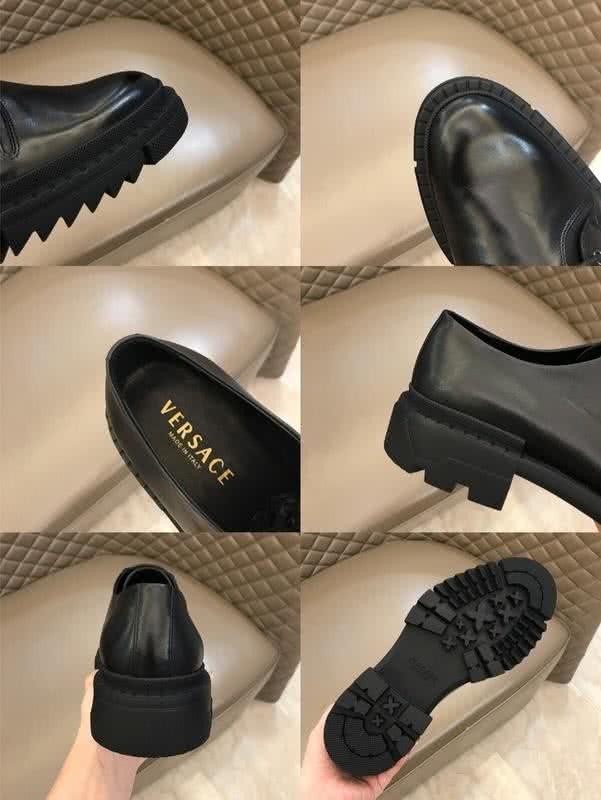 Versace Classic Style Loafers Cowhide  Simple Black Men 9