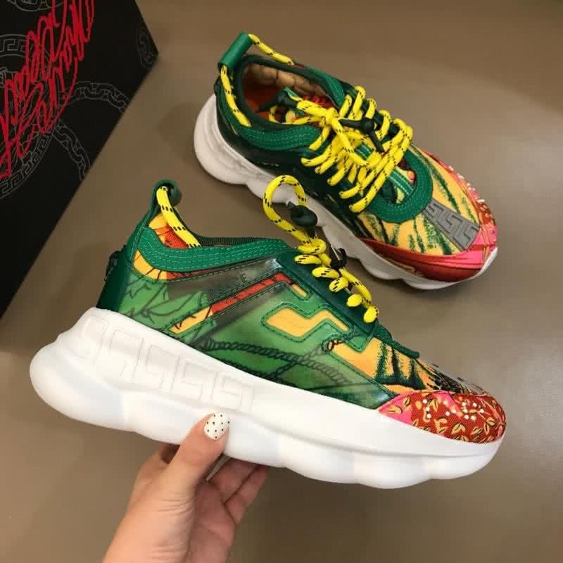 Versace New Sneakers Breathable Yellow And Green Men 4