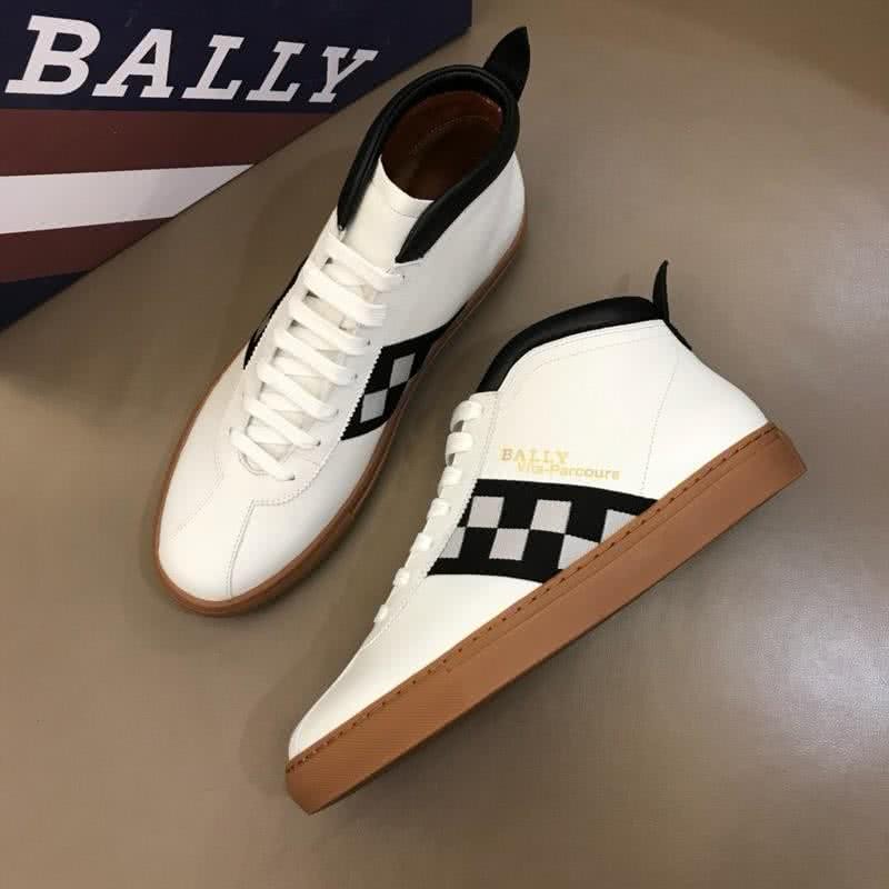 Bally Fashion Sports Shoes Cowhide Brown And White Men  1