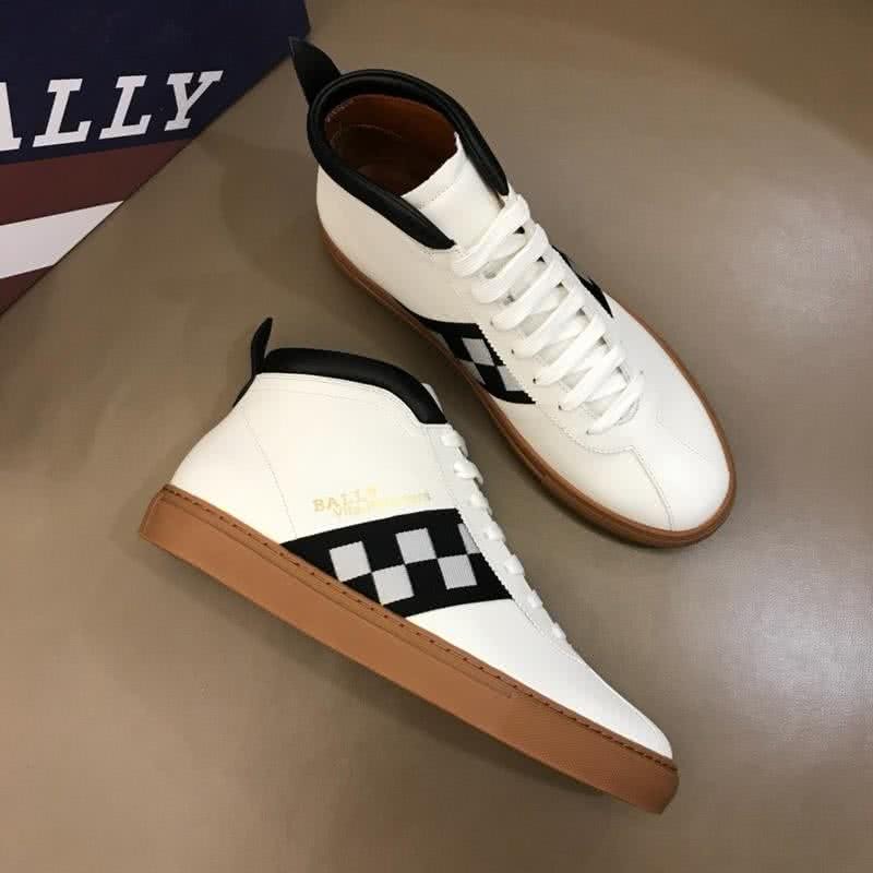 Bally Fashion Sports Shoes Cowhide Brown And White Men  4