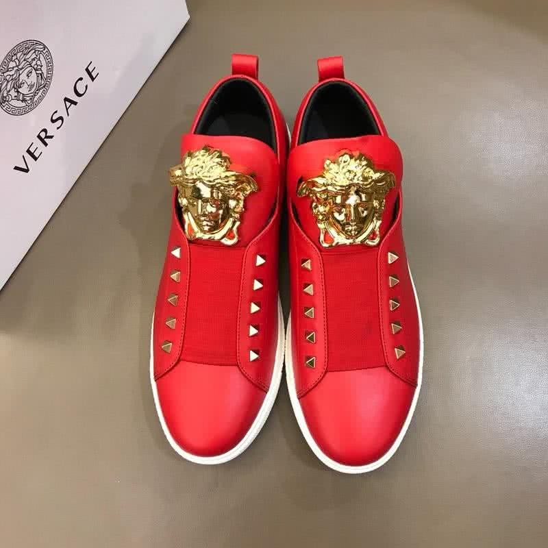 Versace 3D Medusa Top Quality Casual Shoes Cowhide Red Men 2