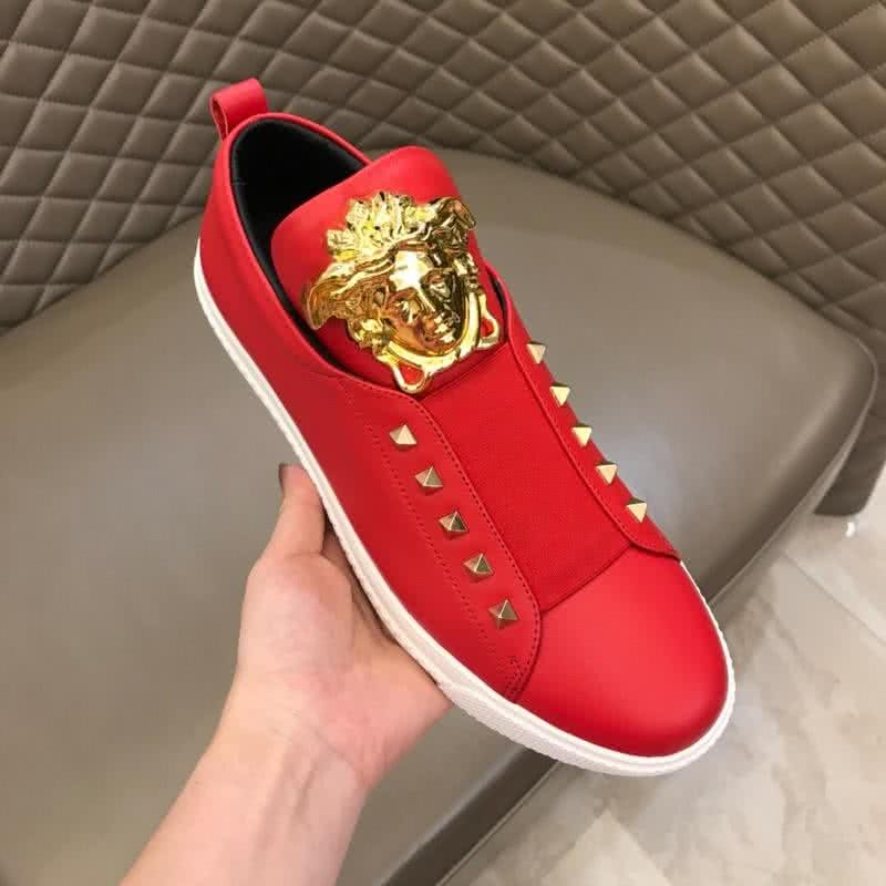 Versace 3D Medusa Top Quality Casual Shoes Cowhide Red Men 7