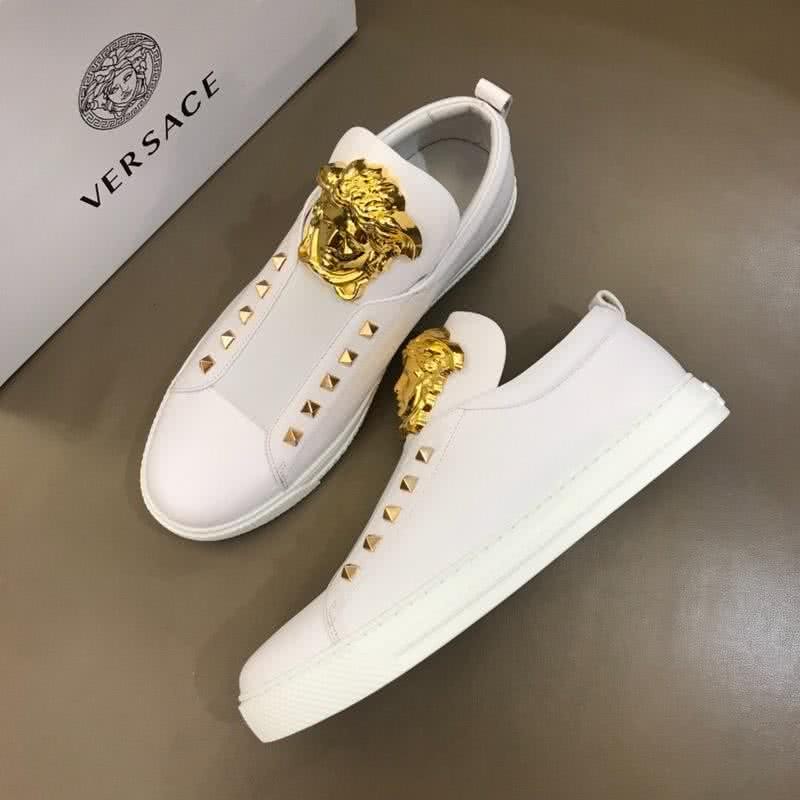 Versace 3D Medusa Top Quality Casual Shoes Cowhide White Men 1