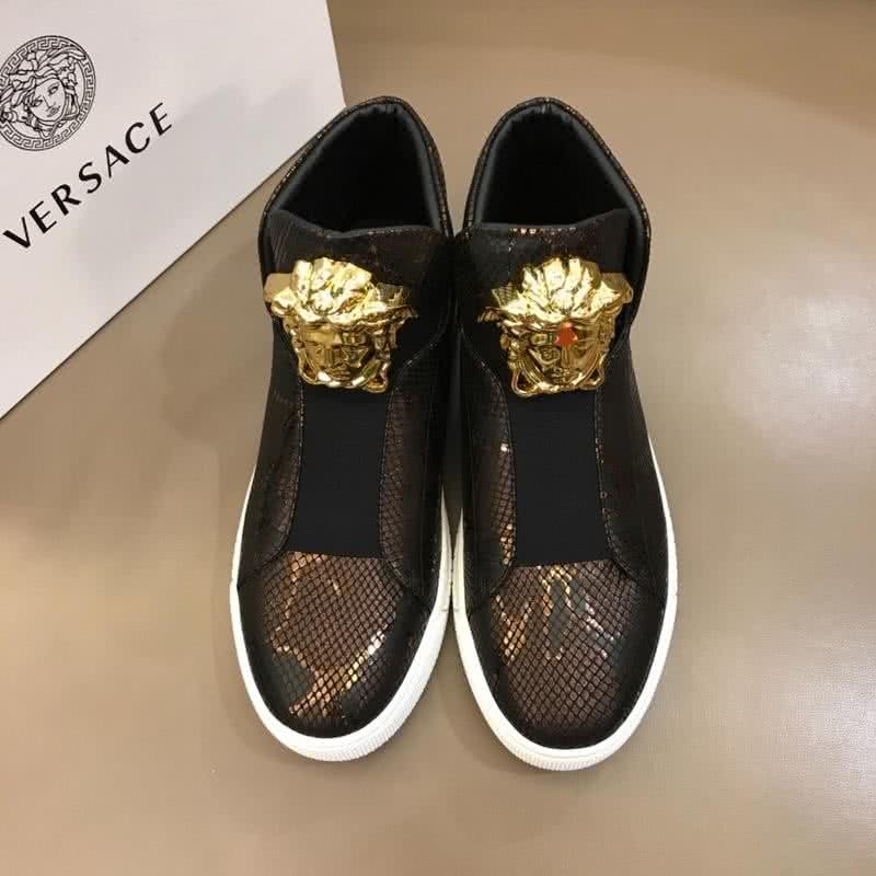 Versace Cowhide And TPU Casual Shoes Black And Brown Men 2