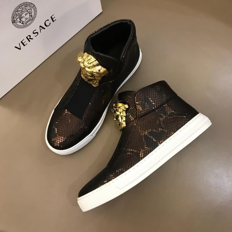Versace Cowhide And TPU Casual Shoes Black And Brown Men 1
