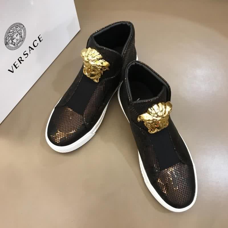 Versace Cowhide And TPU Casual Shoes Black And Brown Men 3