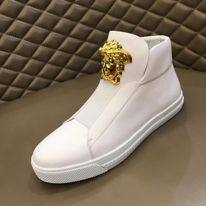 Versace Crocodile Leather Cowhide Casual Shoes White Men 6