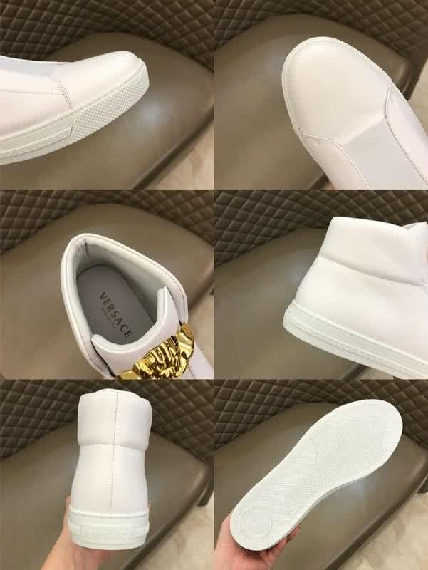 Versace Crocodile Leather Cowhide Casual Shoes White Men 9