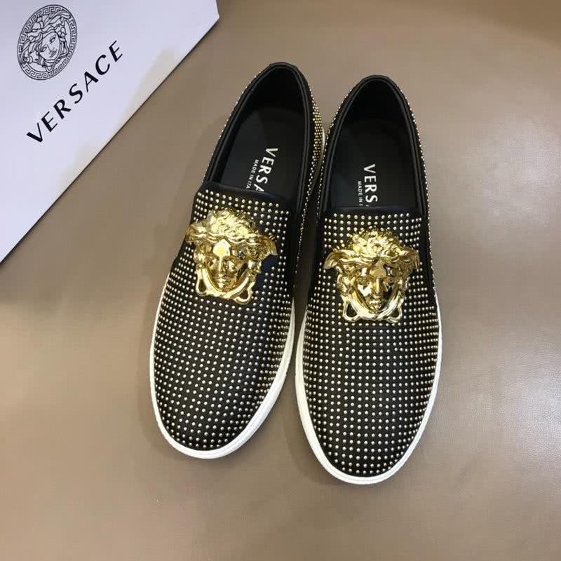 Versace Classic Style Loafers Cowhide And TPU  Diamond Black Men 2