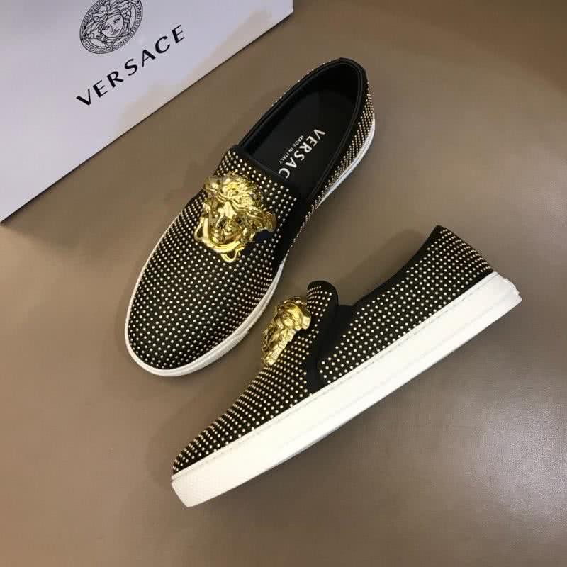 Versace Classic Style Loafers Cowhide And TPU  Diamond Black Men 1