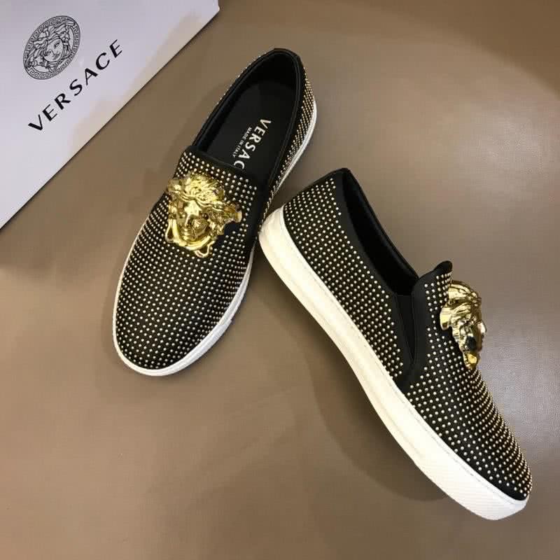 Versace Classic Style Loafers Cowhide And TPU  Diamond Black Men 3