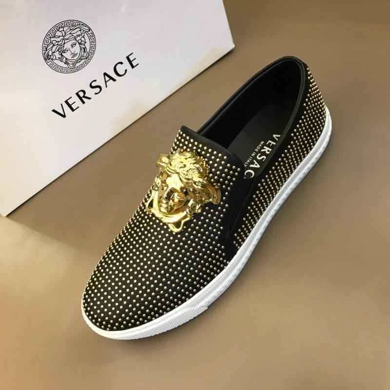 Versace Classic Style Loafers Cowhide And TPU  Diamond Black Men 5