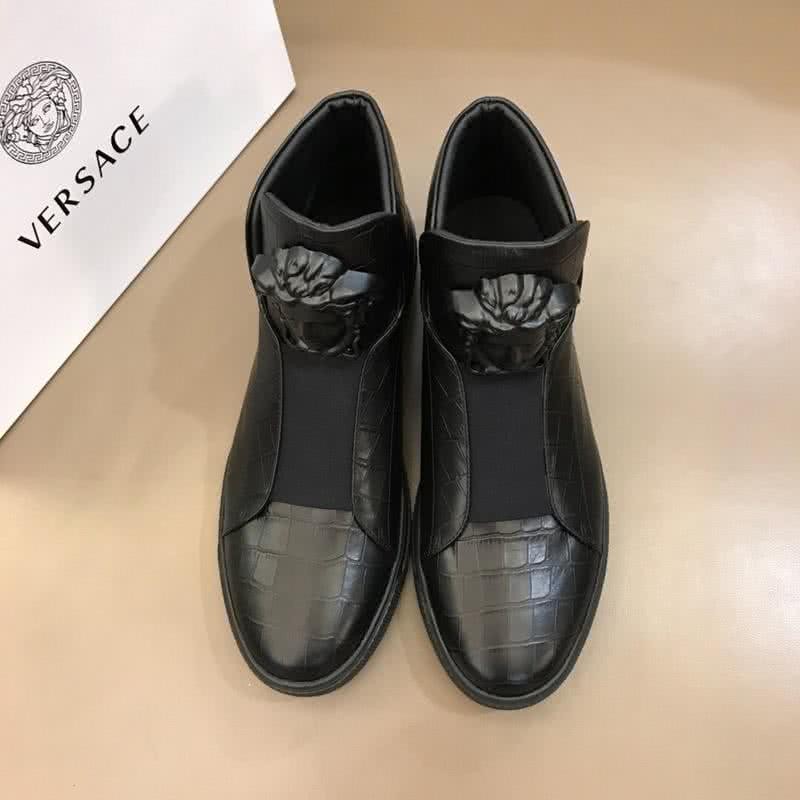 Versace Crocodile Leather And Cowhide Boots Black Men 2