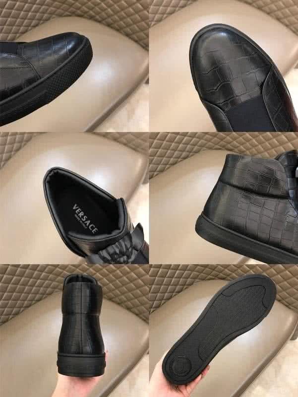 Versace Crocodile Leather And Cowhide Boots Black Men 9