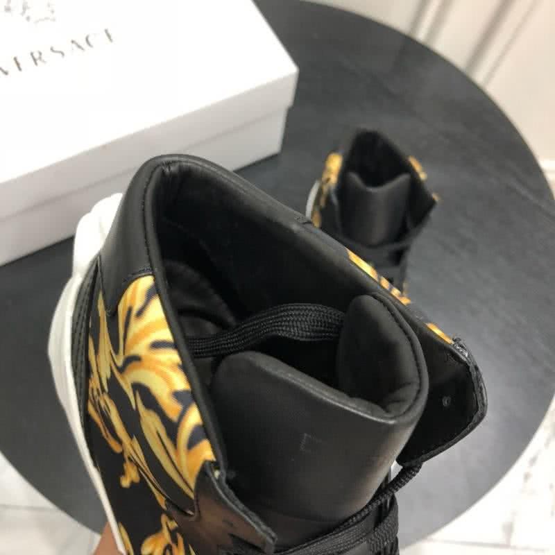 Versace Top Quality Casual Shoes Cowhide Black And Yellow Men 7