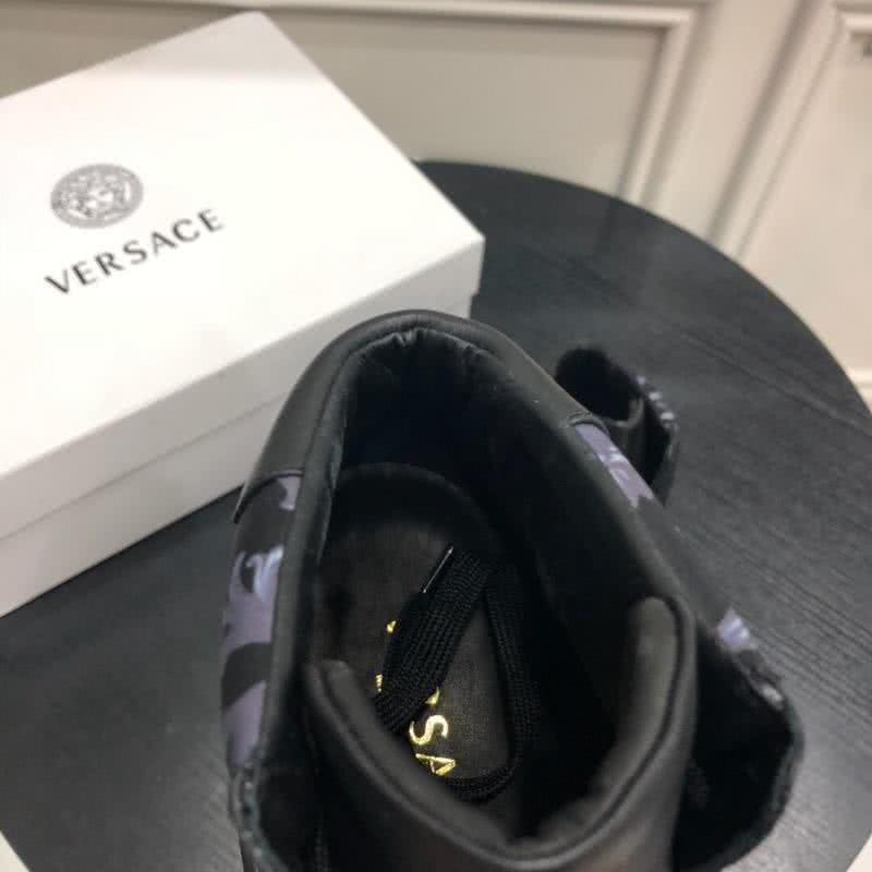 Versace Cowhide Pattern Casual Shoes Black Men  7
