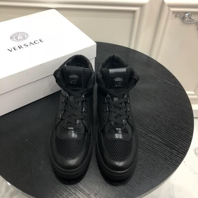 Versace Breathable Cowhide Casual Shoes Black Men 2