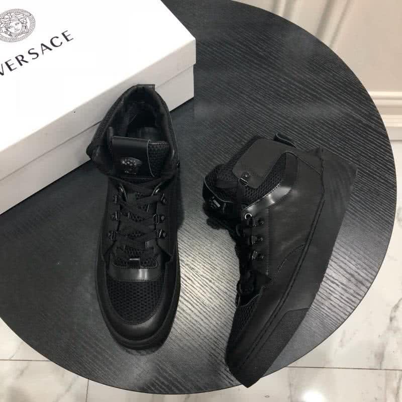 Versace Breathable Cowhide Casual Shoes Black Men 1