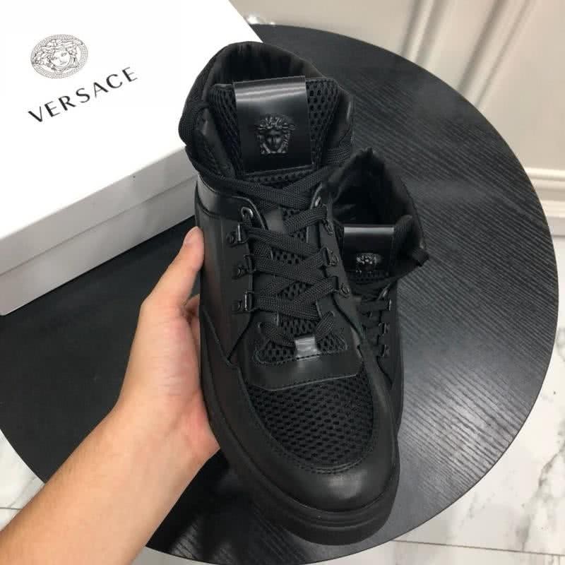Versace Breathable Cowhide Casual Shoes Black Men 3