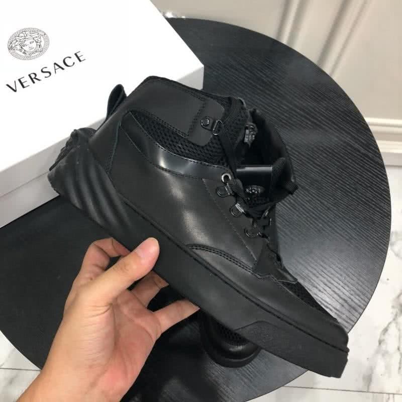 Versace Breathable Cowhide Casual Shoes Black Men 4