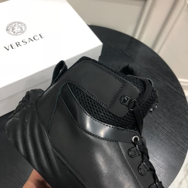 Versace Breathable Cowhide Casual Shoes Black Men 6
