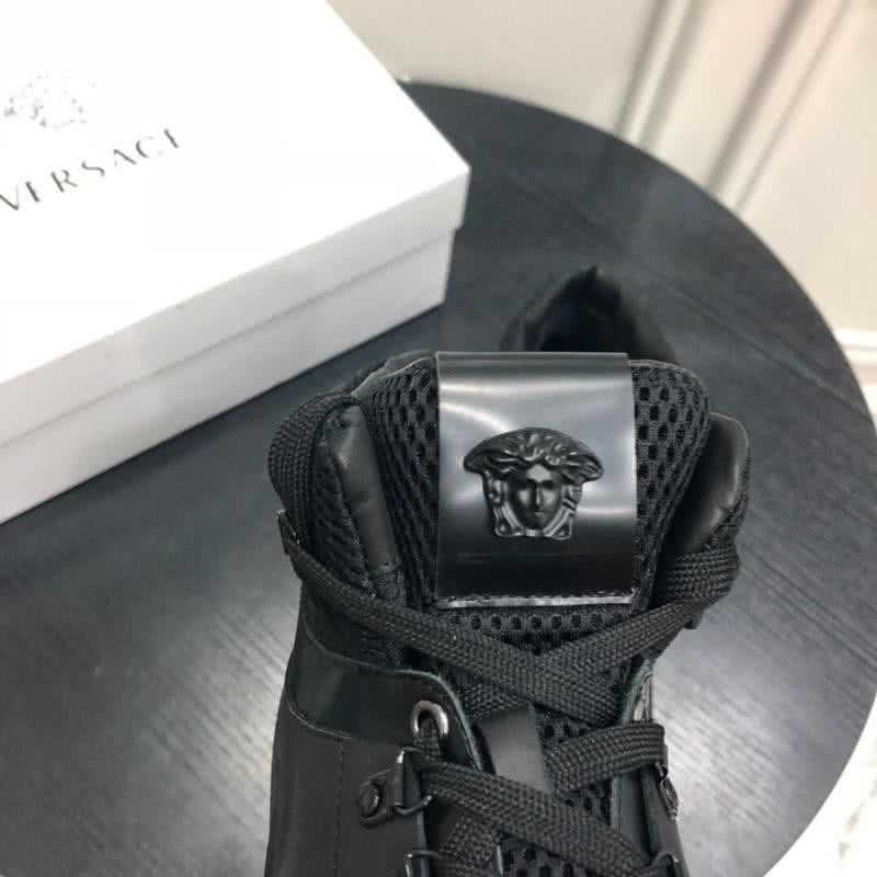 Versace Breathable Cowhide Casual Shoes Black Men 7