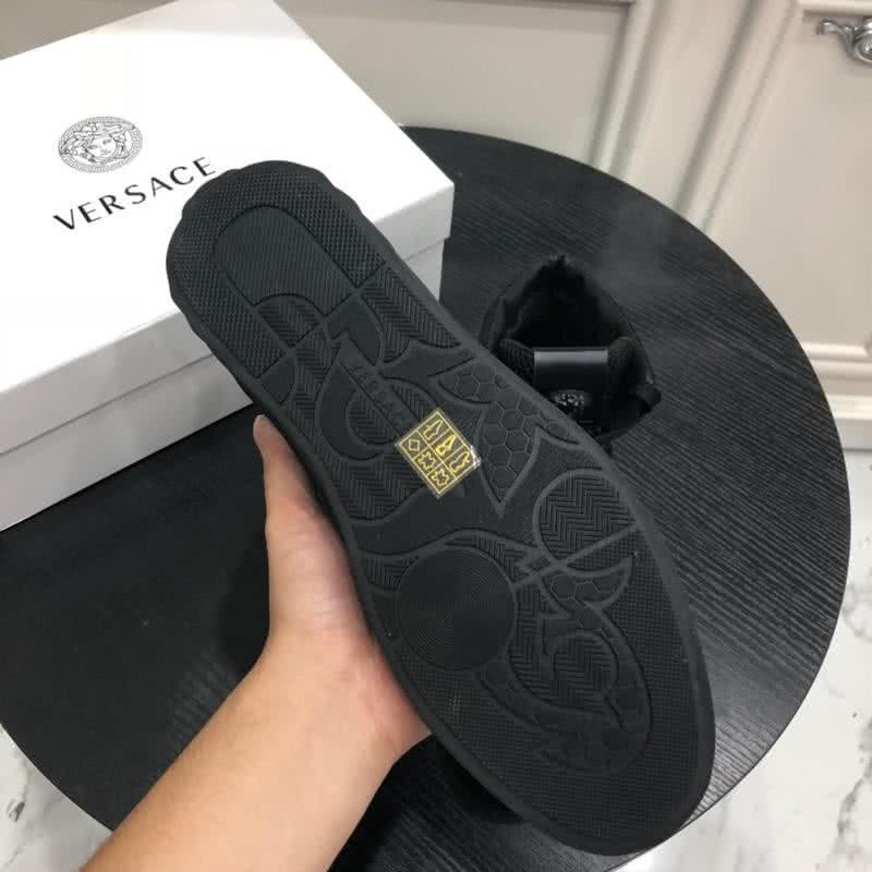 Versace Breathable Cowhide Casual Shoes Black Men 8