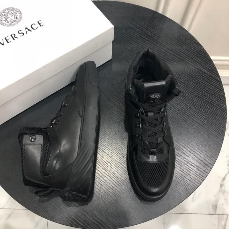 Versace Breathable Cowhide Casual Shoes Black Men 9