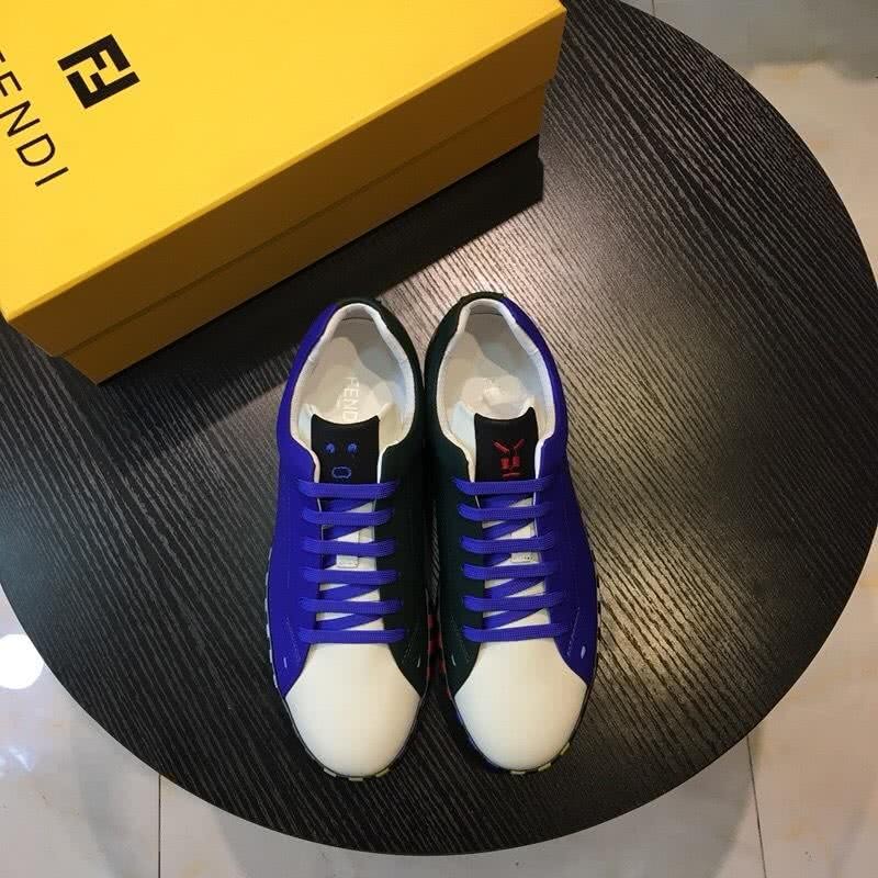 Fendi Sneakers Blue And White Upper Black Sole Men 3