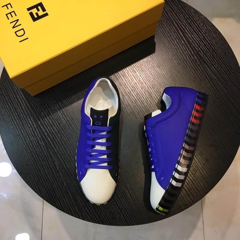Fendi Sneakers Blue And White Upper Black Sole Men 1
