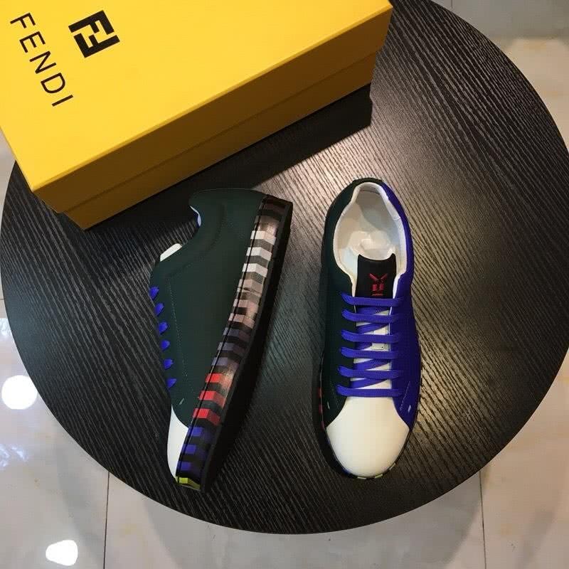 Fendi Sneakers Blue And White Upper Black Sole Men 9