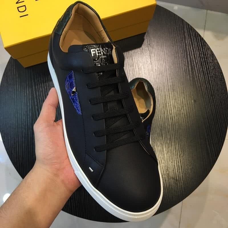 Fendi Sneakers Black And Blue Upper White Sole Men 3