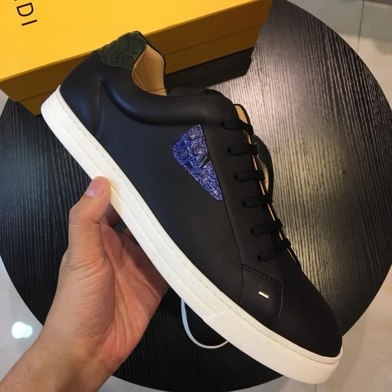 Fendi Sneakers Black And Blue Upper White Sole Men 4