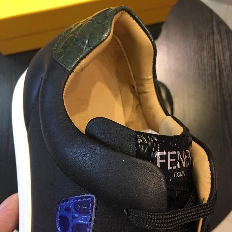 Fendi Sneakers Black And Blue Upper White Sole Men 6