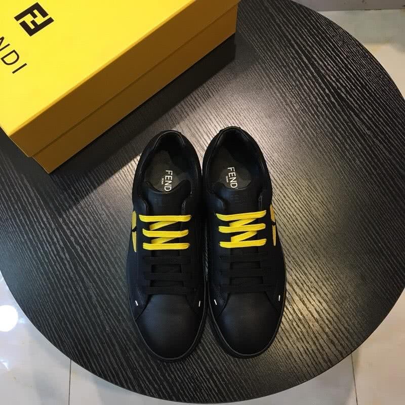 Fendi Sneakers Black Upper Yellow Shoelaces Men 2