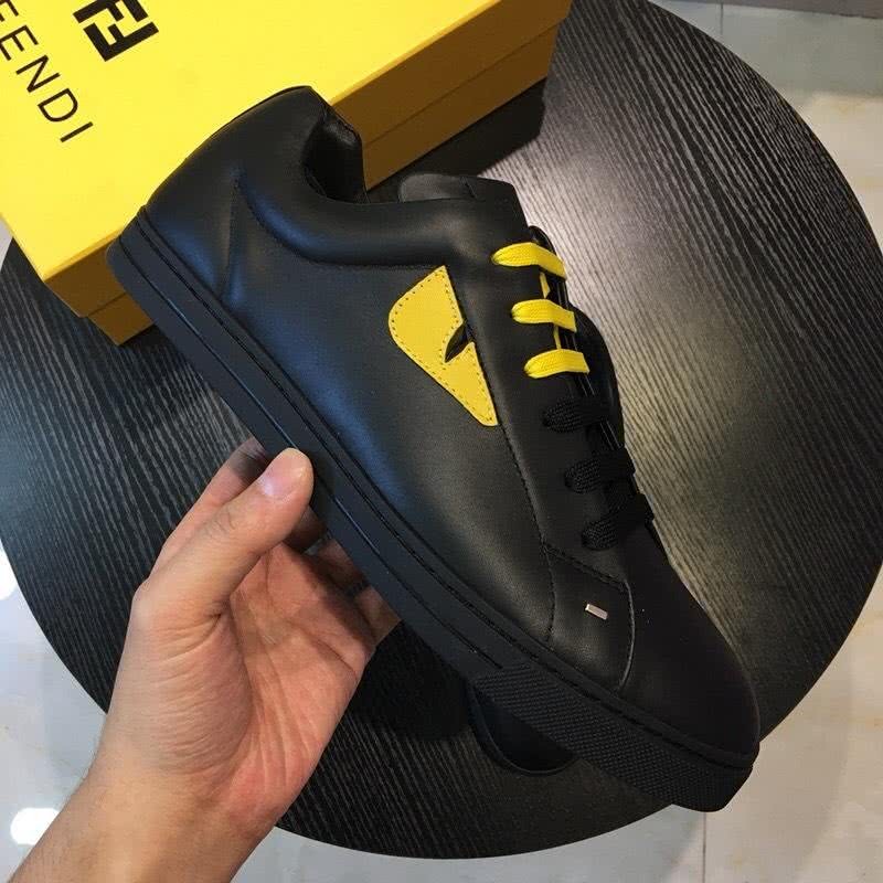 Fendi Sneakers Black Upper Yellow Shoelaces Men 4
