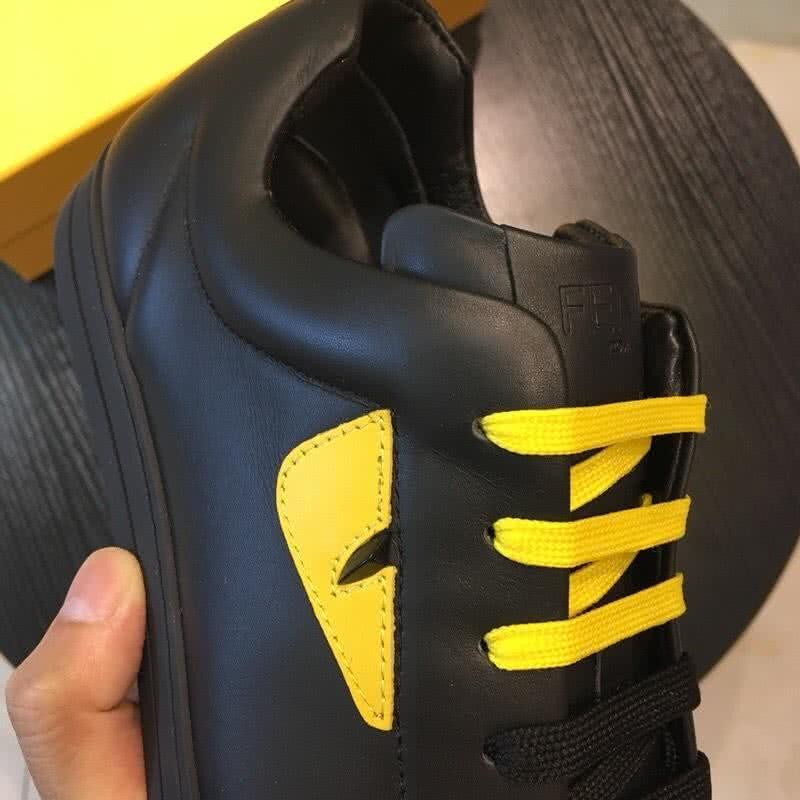Fendi Sneakers Black Upper Yellow Shoelaces Men 6