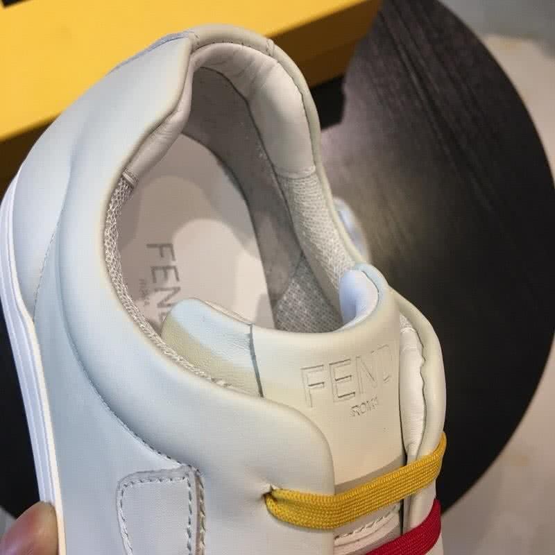 Fendi Sneakers Colorful Shoelaces All White Men 5