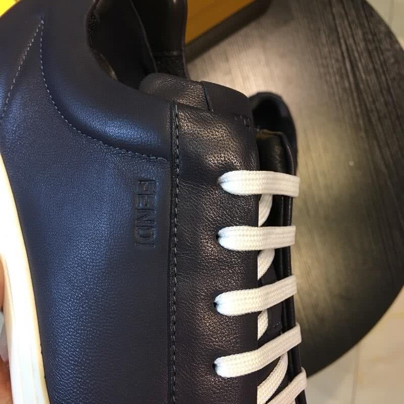Fendi Sneakers Leather Black Upper White Shoelaces And Sole Men 6