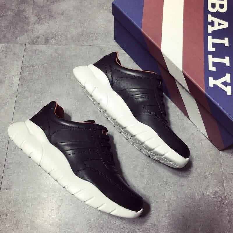 Bally Fashion Leather Sports Shoes Cowhide White And Black Men 3