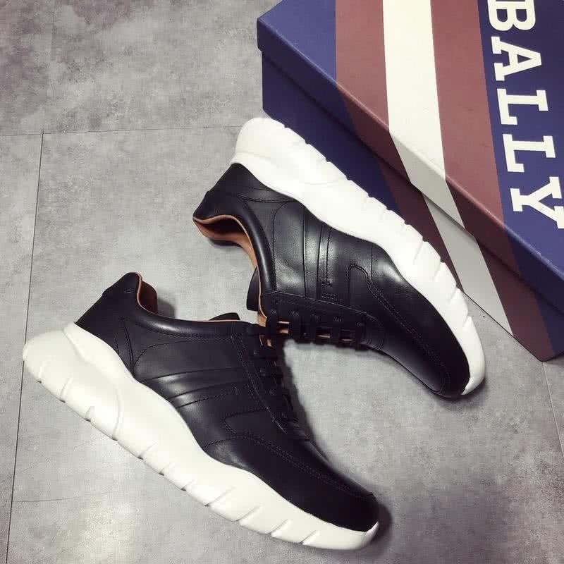 Bally Fashion Leather Sports Shoes Cowhide White And Black Men 4