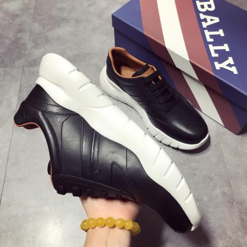 Bally Fashion Leather Sports Shoes Cowhide White And Black Men 7