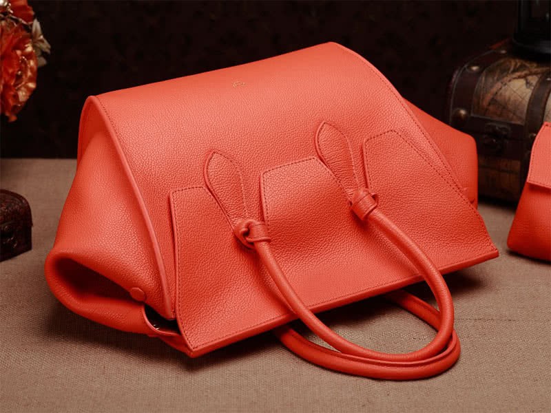 Celine Tie Nano Top Handle Bag Leather Orange 8