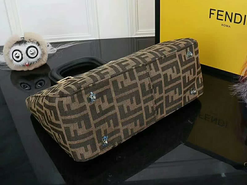 Fendi Ff Fabric Tote With Golden Hardware ff06 5