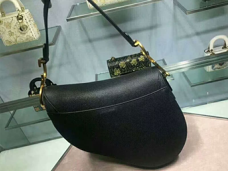 Dior Saddle Calfskin Bag Gold Hardware Black m0446l 3