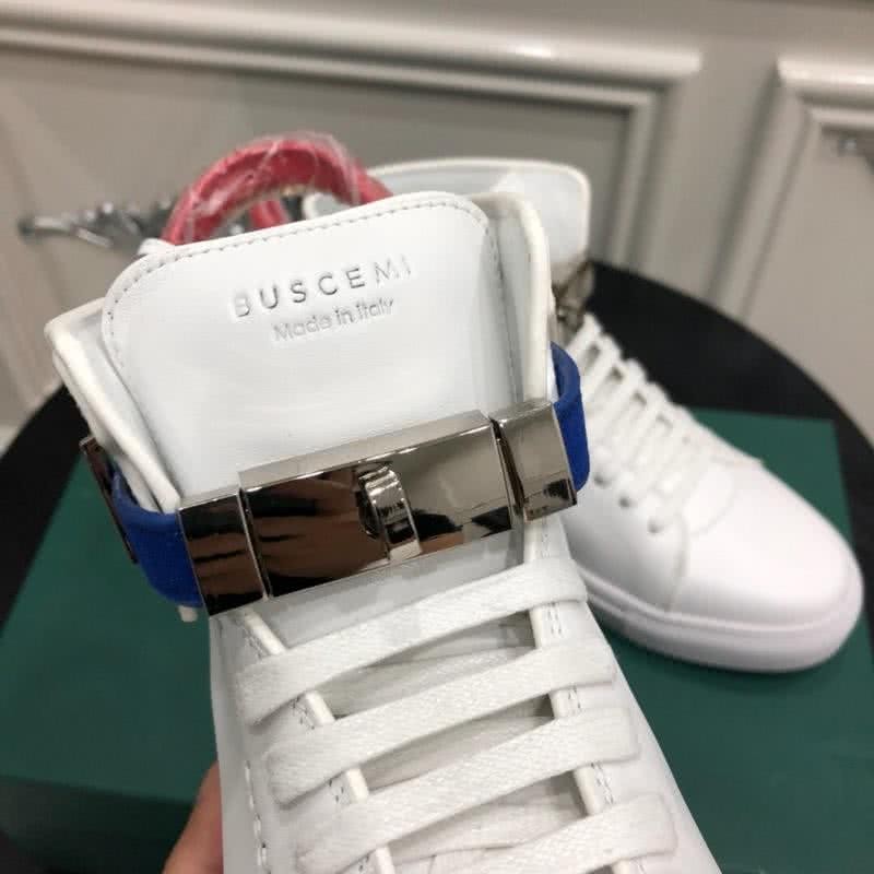 Buscemi Sneakers Leather White Blue Red Belts Men 8