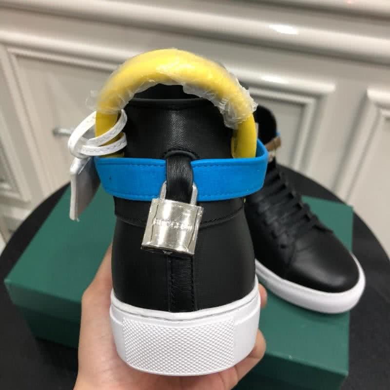 Buscemi Sneakers Black Leather Blue Yellow Belts Men 4