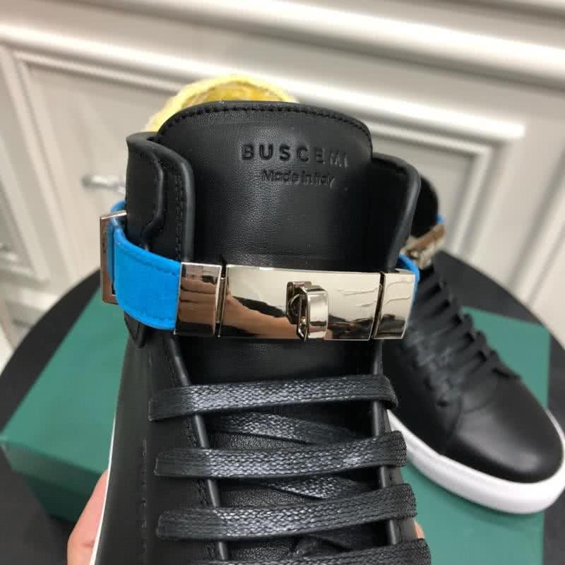Buscemi Sneakers Black Leather Blue Yellow Belts Men 6