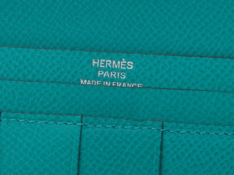 Hermes Epsom Original Calfskin Bearn Japonaise Bi-Fold Wallet Turquoise 5