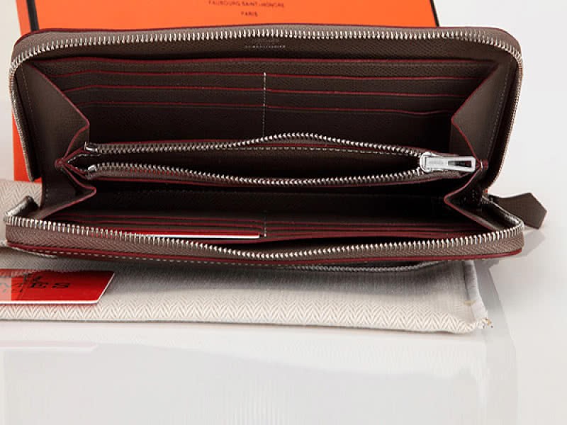 Hermes Zipper Wallet Original Epsom Calfskin Dark Khaki 3